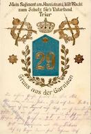 Regiment Trier (5500) Nr. 29 Inft.-Regt. Garnison Prägedruck 1904 I-II (Stauchung) - Regimente