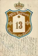 Regiment Ulm (7900) Nr. 13 Fuß-Art.-Regt. Garnison Prägedruck 1905 I-II - Regimente