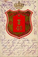 Regiment Ulm (7900) Nr. 49 Feld-Artillerie-Regt. Garnison Prägedruck 1902 I-II (fleckig) - Regimente