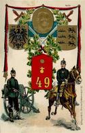 Regiment Ulm (7900) Nr. 49 Feld-Artillerie-Regt. Prägedruck 1912 I-II - Regimente
