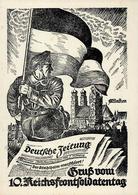 Zwischenkriegszeit München (8000) 10. Reichsfrontsoldatentag 1929 Fahnenträger Und Tageszeitung Deutsche Zeitung I Journ - Oorlog 1914-18