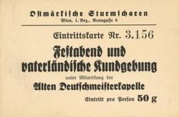 Zwischenkriegszeit Ostmärkische Sturmscharen  Eintrittskartenblock Festabend Und Vaterländische Kundgebung II - Weltkrieg 1914-18