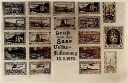 Saarabstimmung WK II AK Mit 19 Aufgedruckten Vignetten I-II - War 1939-45