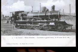LE CREUSOT  LES LOCOMOTIVES FRANCAISES - Gares - Avec Trains