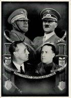 Hitler Mussolini WK II I-II (Eckbug) - War 1939-45
