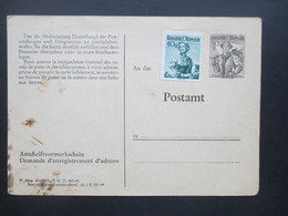 Österreich 1949 Anschriftenänderungskarte AÄK 7 Anschriftvormerkschein Ungebraucht! - Autres & Non Classés