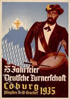 COBURG WK II - Festkarte (keine Ak) 75 Jahrfeier DEUTSCHE TURNERSCHAFT Coburg 1935 I-II - Weltkrieg 1939-45