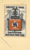 GELSENKIRCHEN WK II - NSDAP-GAUTREFFEN 1936 - SEIDENKARTE I-II - Weltkrieg 1939-45