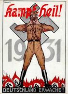SA WK II - KAMPF HEIL! DEUTSCHLAND ERWACHE! Seltene Frühe Propagandakarte Aus Der Berühmten SCHAAF-Serie 1930/31 - Ecke  - Weltkrieg 1939-45