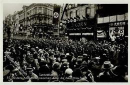 SS WK II - SAARBEFREIUNG 1935 - SS-STANDARTE ADOLF HITLER Marschiert Durch Die Adolf-Hitler-Strasse In Saarbrücken - Eck - Weltkrieg 1939-45