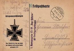 SS WK II - SS-Feldpostkarte 1940 - 1.Komp. SS Der FÜHRER - SS-Verfügungstruppe I-II - Weltkrieg 1939-45