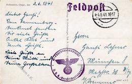 SS WK II - SS-Feldpostkarte 1941 - SS-Führungshauptamt - DRK-Bereitschaftslazarett HOHENSTEIN,Ostpr. I - War 1939-45