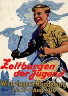 WK II HJ Magdeburg (o-3010) Zeltburgen Der Jugend II (fleckig, Kl. Bug) - Weltkrieg 1939-45