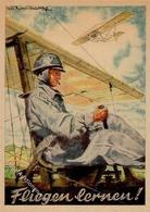 NS-FLIEGERKORPS WK II - Propaganda-Künstlerkarte NSFK-Fliegen Lernen I - Oorlog 1939-45