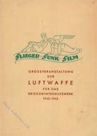 LUFTWAFFE - Klapp-Propagandablatt FLIEGER-FUNK-FILM Zur Grossveranstaltung Der Luftwaffe Für Das KWHW 1942/43 -gefaltet- - Weltkrieg 1939-45