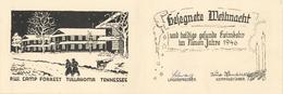 KRIEGSWEIHNACHT WK II - KGF-Klappkarte P.W. CAMP FORREST TULLAHOMA,Tennessee I-II - Weltkrieg 1939-45