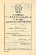 Verleihungsurkunde Auszeichnung Deutsches Reichs-Sportabzeichen I-II (fleckig) - War 1939-45