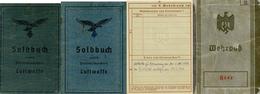 WK II Dokumente Luftwaffe Von 3 Soldaten Lot Mit 2 Soldbüchern Und Einem Wehrpass Mit Eintragung Medaille Zur Erinnerung - Weltkrieg 1939-45