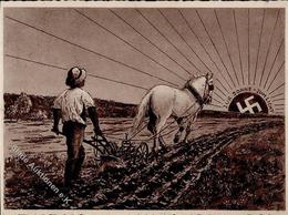 Aufgehende Sonne WK II Bauer Pferd  Künstlerkarte I-II - Oorlog 1939-45