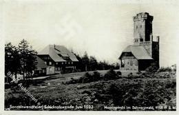 Aufgehende Sonne WK II Sonnenwendfeier Hornigsgrinde Schwarzwald Foto AK I-II (Eckbug) - Weltkrieg 1939-45