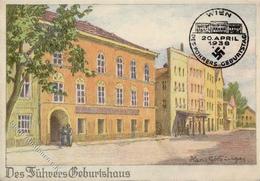 BRAUNAU WK II - Des Führers Geburtshaus Mit S-o - Sign. Hans Götzinger I - Oorlog 1939-45