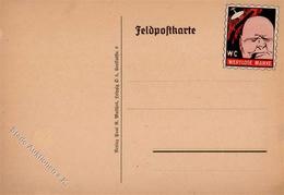 FELDPOST WK II - CHURCHILL-SPOTT-VIGNETTE -WERTLOSE MARKE- Auf Feldpostkarte I-II - Weltkrieg 1939-45