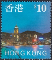 Hong Kong, 1997, 10$, Vue Panoramique De Hong-Kong La Nuit (Yvert 831). - Gebraucht