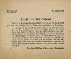 Judaika Antisemitistisches Flugblatt Des Deutschvölkischen Schutz- U. Trutzbund I-II Judaisme - Judaika