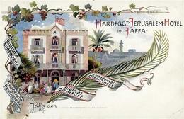 Judaika Tel Aviv Israel Hotel Hardegg Jerusalem  Lithographie I-II (Ecken Abgestoßen) Judaisme - Jodendom
