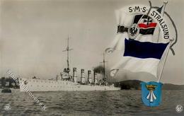 Marine SMS Stralsund Foto AK I-II - Marines