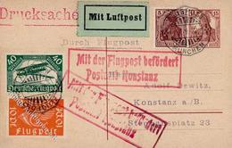 Flugpost DR, 1922, 15 Pf Germania GSK, Dto. Marke Und 2 Flugmarken Zusatz, Stauchung, FLUGPOST MÜNCHEN 2.9.22", Beförder - Sonstige & Ohne Zuordnung