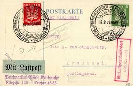 Flugpost Karlsruhe (7500) Erste Bad. Luftverkehrsausstellung 1925 I-II - Other & Unclassified