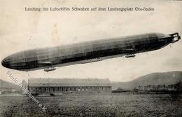 Zeppelin Schwaben Landungsplatz Oos-Baden 1914 I-II (fleckig) Dirigeable - Airships