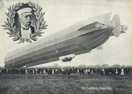 ZEPPELIN-RIESENKARTE In DINA4 - Der Lenkbare LUFTKREUZER Sr. Exzell. Graf Zeppelin - Die Landung Zeppelins (Ecken Gestoß - Luchtschepen