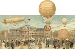 ILA Frankfurt (6000) 1909 Klappkarte Mit Fliegenden Ballon I-II (Stauchung) - Zeppeline