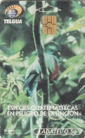 GUATEMALA - Quetzal Bird, Telgua-0010B, Gemplus - GEM5 (Red), Used - Guatemala