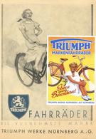 Fahrrad Triumph 1 Werbe-AK Und Ein Typenblatt I-II Cycles - Other & Unclassified