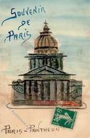 Briefmarken Collage Paris (75000) Frankreich Pantheun Künstlerkarte I-II - Geschiedenis