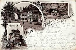 Vorläufer 1894 Schandau (o-8320) Großer Winterbreg Hotel Gasthaus Wasserfall Kuhstall I-II - Other & Unclassified