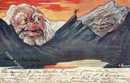 Berggesichter Sign. Hansen Altmann Und Papa Sentis 1897 I-II (fleckig) Face à La Montagne - Sonstige & Ohne Zuordnung