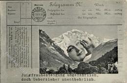 Berggesicht Jungfrau Künstlerkarte 1907 I-II - Sonstige & Ohne Zuordnung