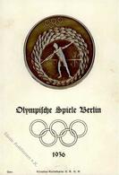 Olympiade 1936 Berlin Mitte (1000) Metallplakette I-II (keine Ak-Einteilung) - Olympische Spiele