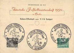 FUSSBALL - DEUTSCHE FUSSBALLMEISTERSCHAFT BERLIN 1950 - KICKERS-OFFENBACH-VFB STUTTGART Mit S-o I-II - Voetbal