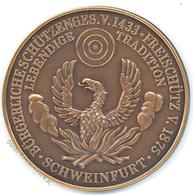 Schützen Schweinfurt (8720) 200 Jahre Vogelschuss 1987 Bronze Vz Ø 40 Mm I-II - Sonstige & Ohne Zuordnung