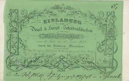 Schützenfest Hildburghausen (o-6100) Sehr Dekorative Einladung 1855 Mit Orig. Brief An Die Schützendirektion Pössneck (o - Other & Unclassified