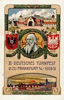 FRANKFURT/Main - XI DEUTSCHES TURNFEST 1908 - Aquarellkarte Nr. 9 I - Other & Unclassified