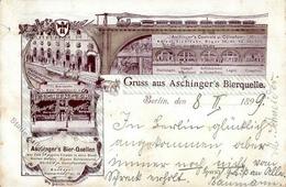 Berlin (1000) Gasthaus Aschingers Bierquelle Cafe 1899 II- (Einriss) - Ohne Zuordnung