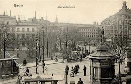 Berlin Mitte (1000) Alexanderplatz Litfaßsäule Straßenbahn  1908 I-II - Zonder Classificatie