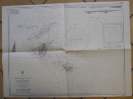 Carte Marine  Caraïbes Iles Anguilla St Martin Et St Barthelemy 1973-77 West Indies Antilles Sea Map 52x70 Cms - Nautical Charts