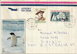 Signature Du Traité De L'Antarctique Par La Republique Tchèque 1 Jan 1993, Lettre Adressée En Australie - Trattato Antartico